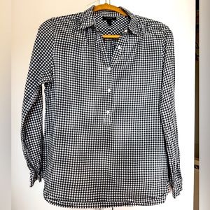 J Crew gingham popover shirt